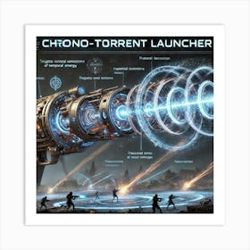 A Depiction Of The Chrono Torrent Launcher, A Futu Art Print