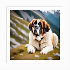 St. Bernard Dog 4 Art Print