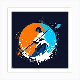 Samurai Warrior - Bo Staff - Wushu - Martial Arts 4 Art Print