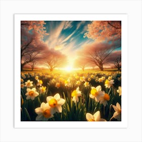 Daffodils in Bloom Art Print