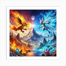 Pokemon Battle 2 Art Print