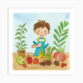 Working with Plants Art Print