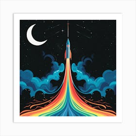 Rainbow Rocket 1 Art Print