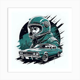 Man In A Helmet Art Print