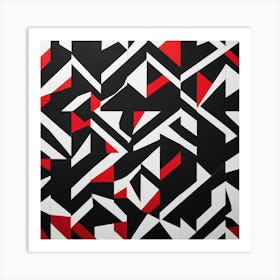 Abstract Black And White Painting 12 Art Print