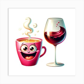 Coffee And Wine Art Print