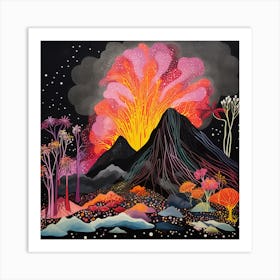 Erupting Volcano Art Print