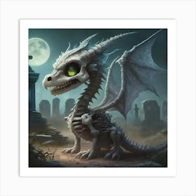 Skeleton Dragon Art Print