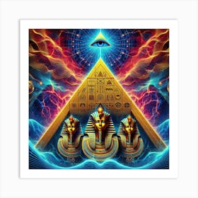 Guardians of the Ancients: Embracing the Magic of Egypt's Gods" Art Print
