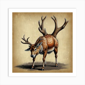 Deer Illustration 2 Art Print