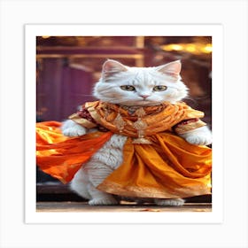 Cat In A Dress Art Print