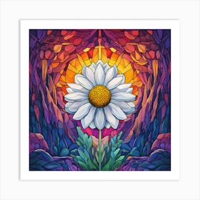 Flowers Stained Glass Sublimation 9 Art Print