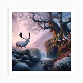 Deer In The Forest 40 Art Print