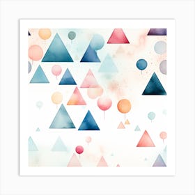 Watercolor Triangles Art Print