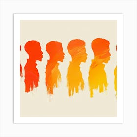 Silhouettes Of People Art Print