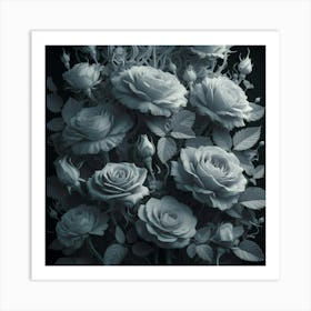 Roses In The Dark 3 Art Print