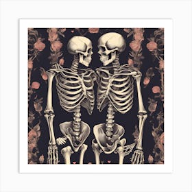 Skeleton Lovers 1 Art Print