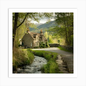 Cottage In The Lake District Art Print