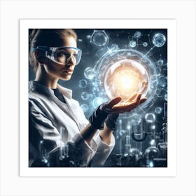 Chemist Holding A Crystal Ball Art Print