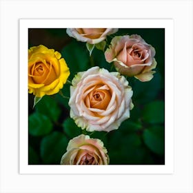 Roses In The Garden Art Print