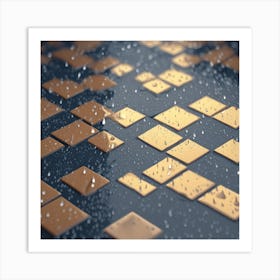 Rain Drops On A Tiled Floor Art Print