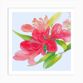 Watercolor Rhododendron Art Print