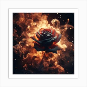 Fire Rose Art Print