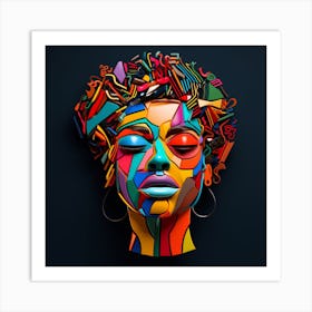 Abstract Portrait Of A Woman Art Print