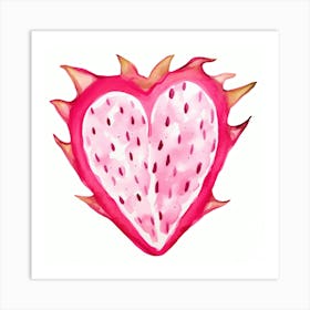 Heart Shaped Dragon Fruit Art Print