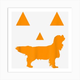 Cavalier King Charles Spaniel Halloween Spooky Face Funny Art Print