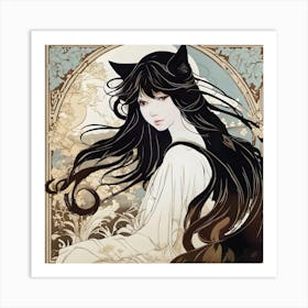 Cat Lady Art Print