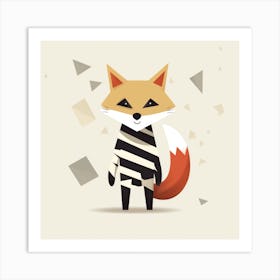 Fox In Stripes Art Print