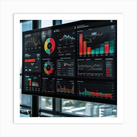 Corporate Dashboard Featuring An Overview Of Performance Indicators Business Analytics And Financi (3) Art Print