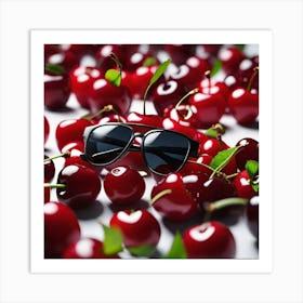 Sunglasses in cherries Art Print