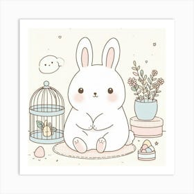 Cute Easter Bunny Art Print