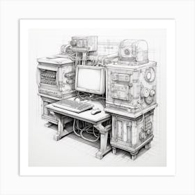 Computer Desk 2 Art Print