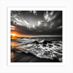 Sunset At The Beach 443 Art Print