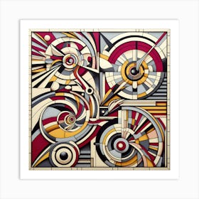 Abstract Futuristic Optical Illusion Patterns Art Print