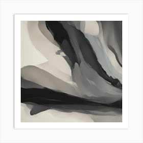 Abstract Black And White Painting 8 Art Print