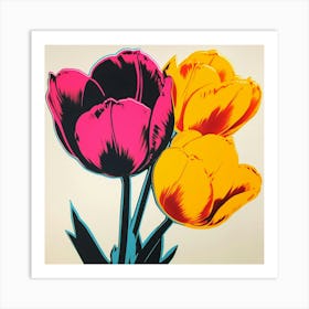 Tulip 3 Pop Art Illustration Square Art Print