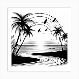 A serene beach 1 Art Print