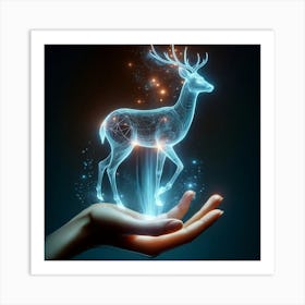 Holographic Deer Spirit Art Print