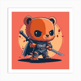 Teddy Bear Warrior Art Print