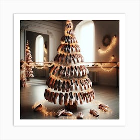 Ballet Shoes Christmas Tree Art Print