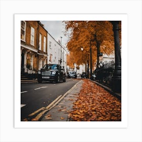 Autumn Leaves In London Art Print