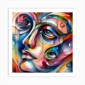 Abstract Of A Woman'S Face 1 Art Print