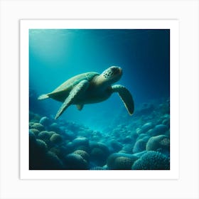 Sea Turtle - Sea Turtle Stock Videos & Royalty-Free Footage Art Print