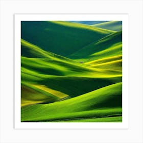 Green Rolling Hills Art Print