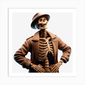 Detective Skeleton Art Print