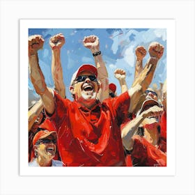 A Sports Fans Cheering Oil Painting Illustration 1718674763 3 Art Print